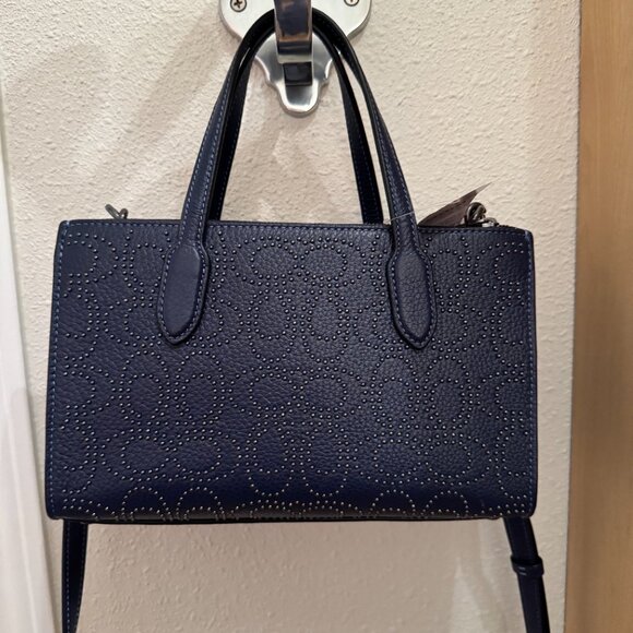 Coach Small Nina Tote with Signature Rivets - Navy - Picture 2 of 10